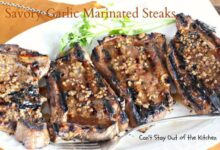 Savory garlic marinated steaks