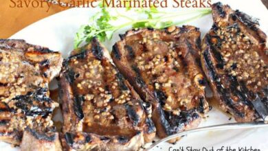 Savory garlic marinated steaks