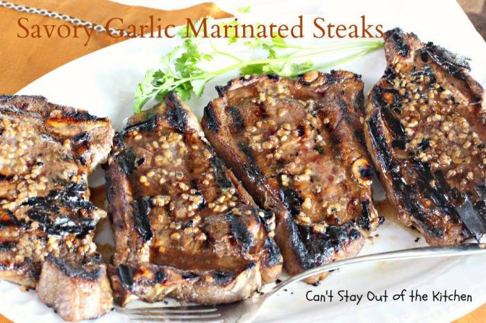 Savory garlic marinated steaks