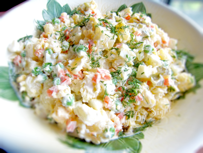 Authentic russian salad olivye