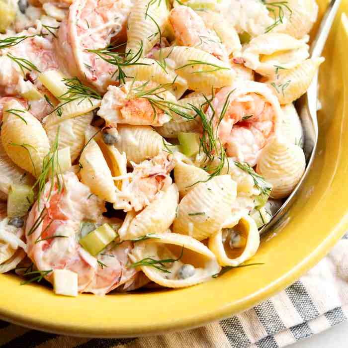 Shrimp pasta salad with italian dressing