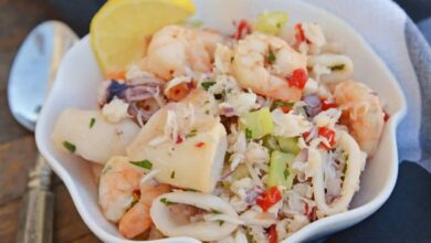 Shrimp and crab seafood salad