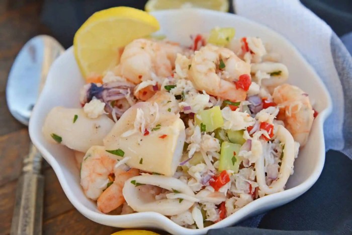 Shrimp and crab seafood salad