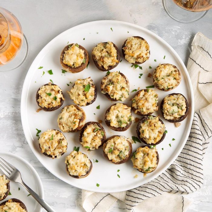 The best seafood stuffed mushrooms