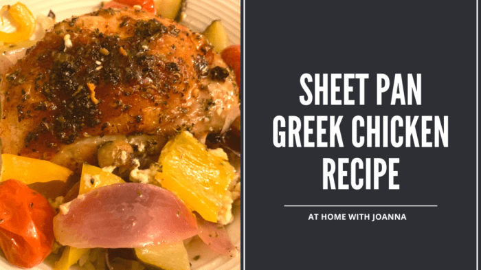 Easy sheet pan greek chicken