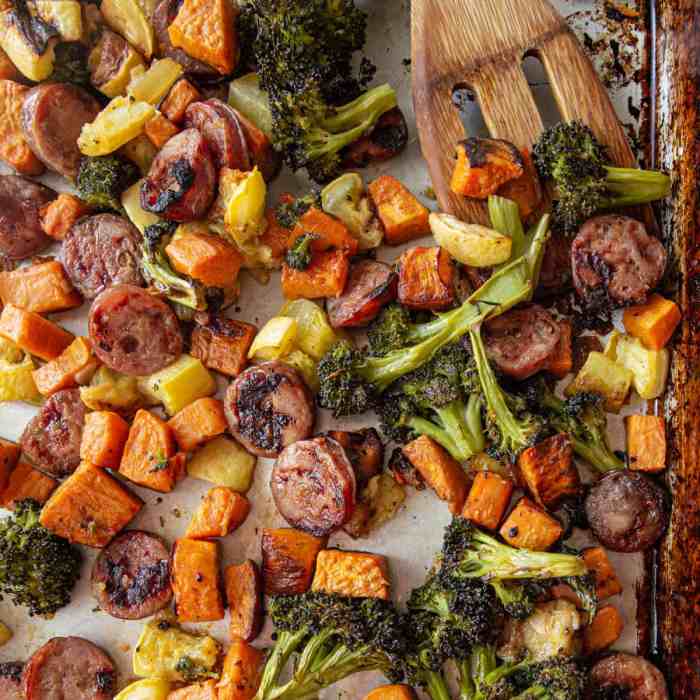 Sausage and vegetable sheet pan dinner