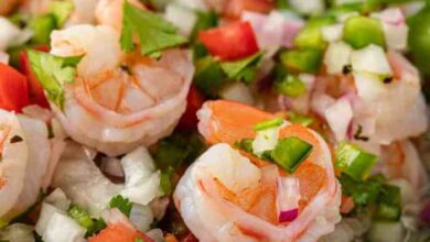 Shrimp and pineapple ceviche