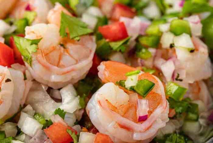 Shrimp and pineapple ceviche