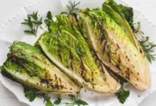 Grilled hearts of romaine