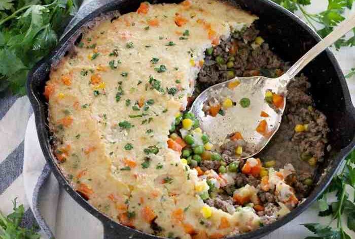 Healthy shepherds pie with cauliflower mash