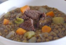 Beef and lentil stew