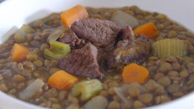 Beef and lentil stew