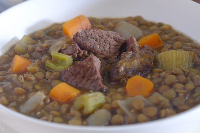 Beef and lentil stew