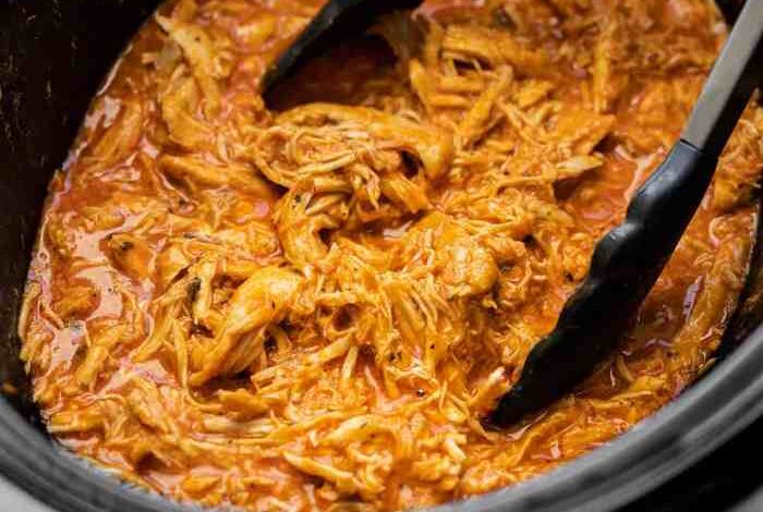 Slow cooker buffalo chicken sandwiches