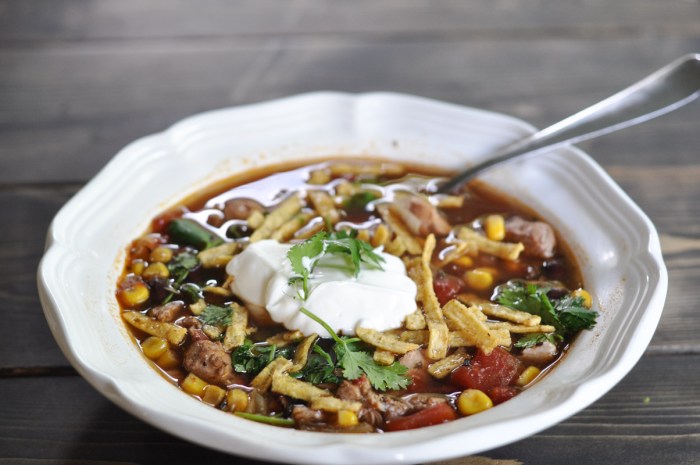 Slow cooker chicken tortilla soup