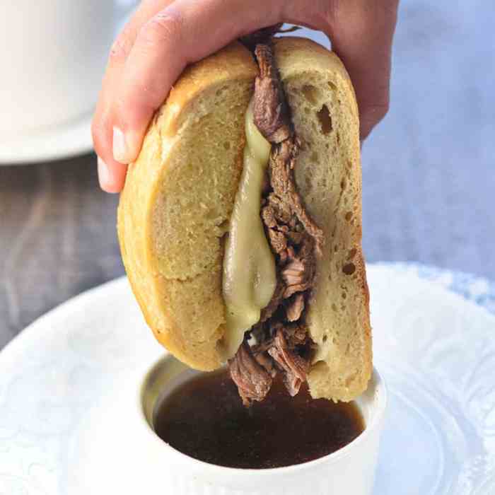 Easy slow cooker french dip