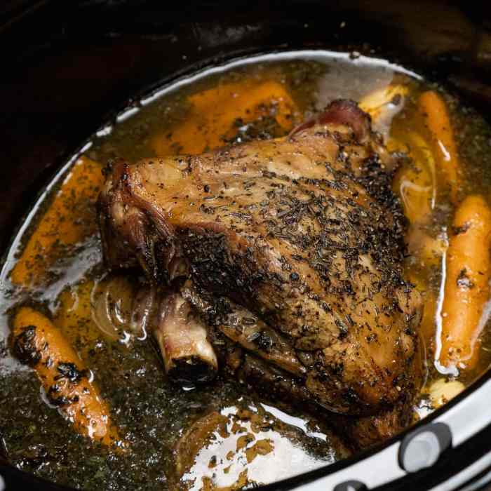 Slow cooker leg of lamb