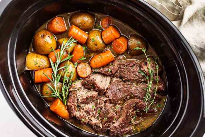 Slow cooker au jus pot roast