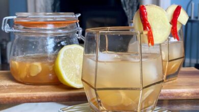 Spicy lemon ginger switchel