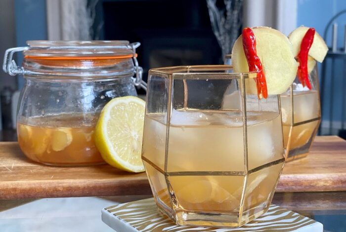 Spicy lemon ginger switchel