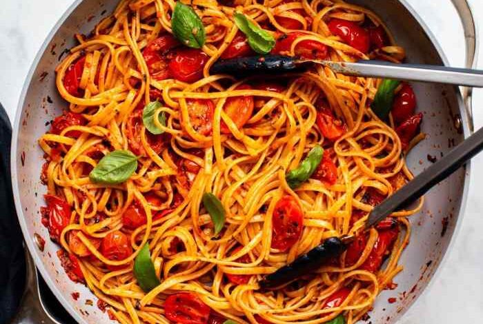 Tomato basil penne pasta