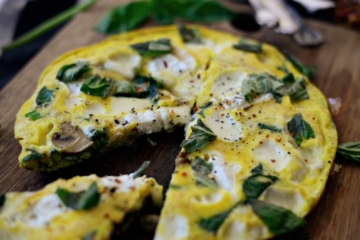 Spinach and mushroom frittata