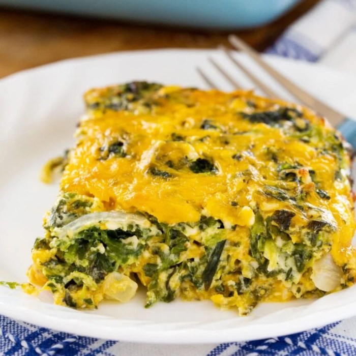 Bacon cheddar and spinach strata