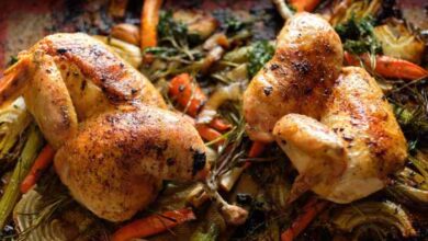 Butterflied roast chicken with lemon and rosemary