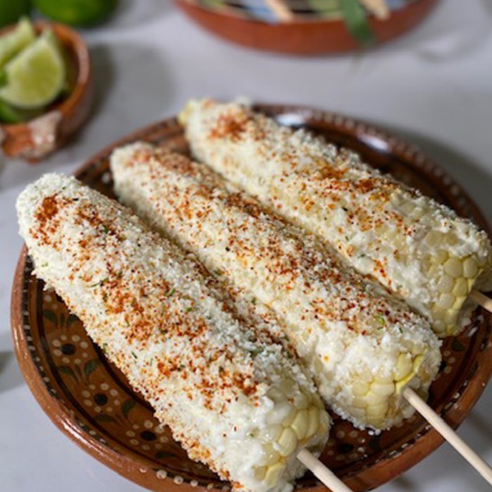 Mexican corn on the cob elote