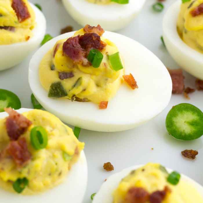 Jalapeno bacon cheddar deviled eggs