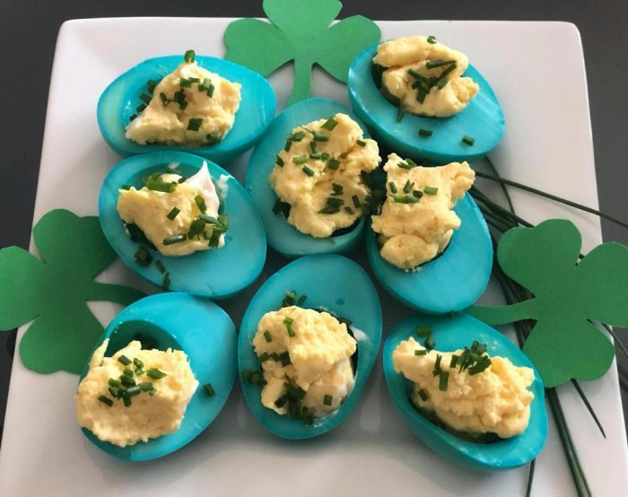 St patricks day deviled eggs