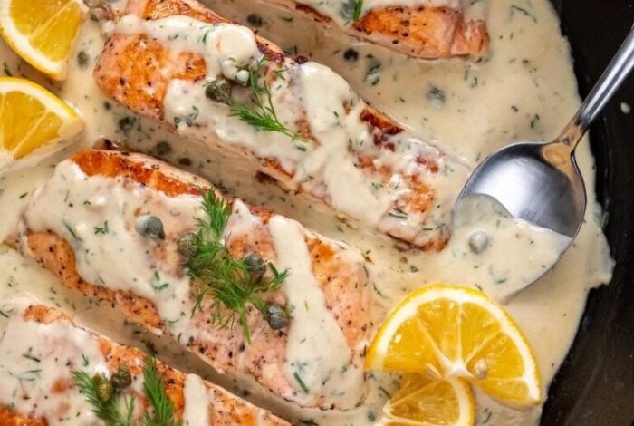 Baked salmon fillets dijon