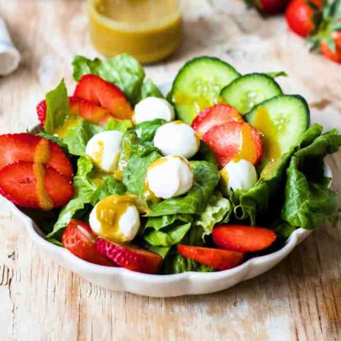 Strawberry tomato caprese salad