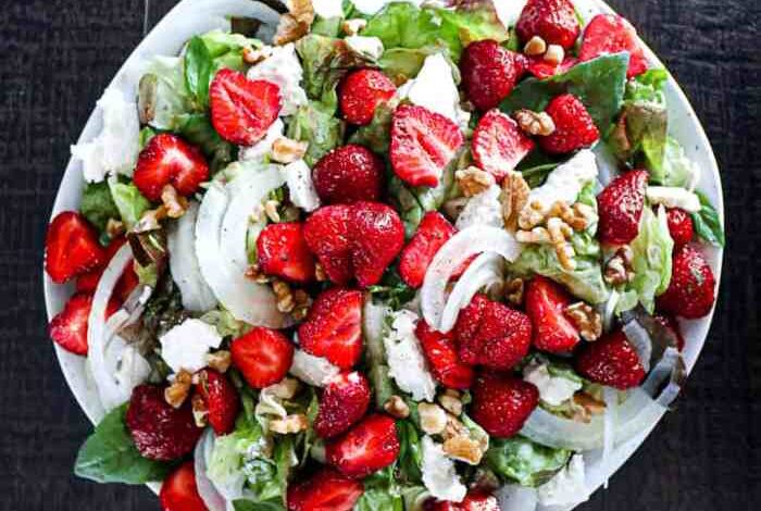 Strawberry and feta salad