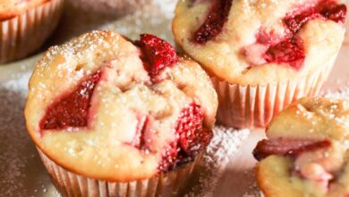 Valentines day strawberry muffins