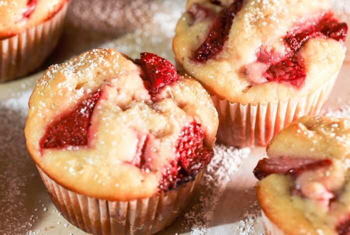 Valentines day strawberry muffins