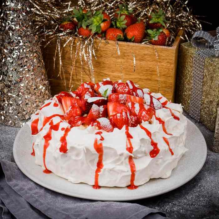 Chef johns pavlova with strawberries