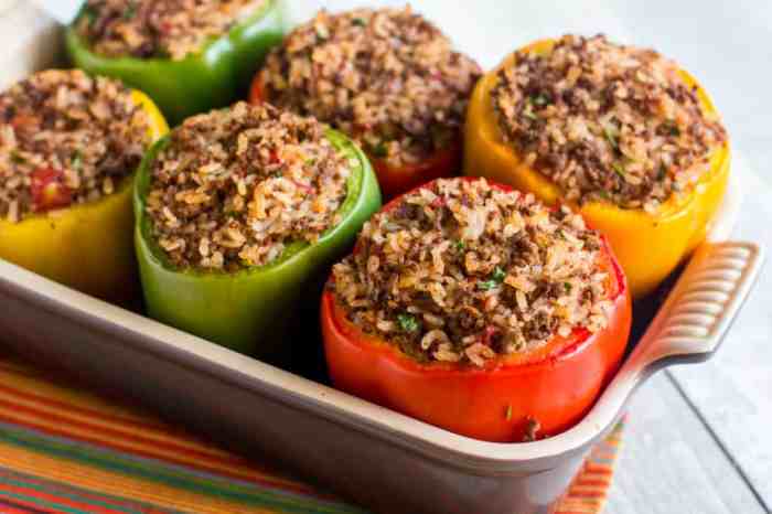 Classic beef stuffed peppers