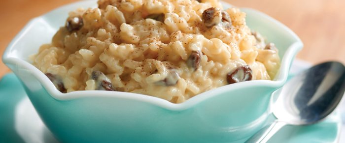 Grandmas baked rice pudding with meringue