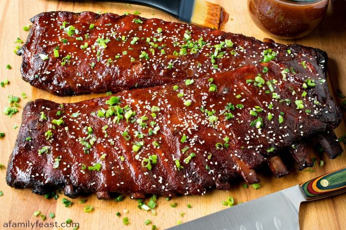 Sweet smoked pork ribs