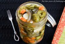 Pickled jalapenos and carrots