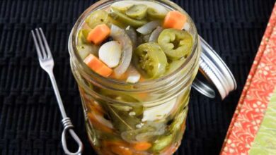 Pickled jalapenos and carrots