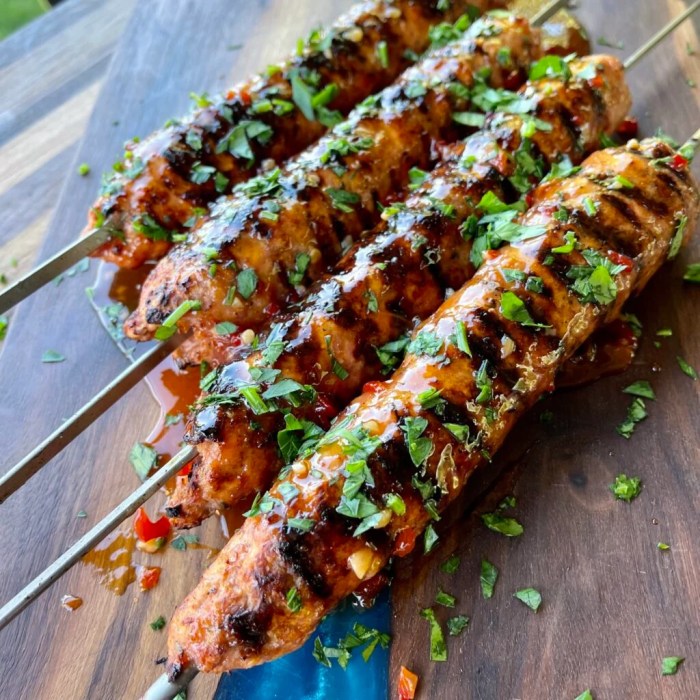 Thai style ground pork skewers