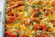 Mennonite cabbage potato kielbasa bake