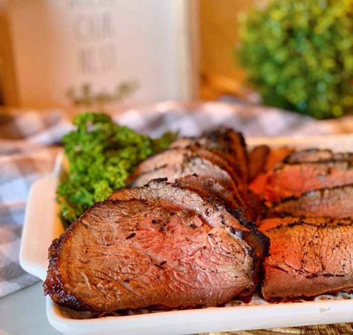 Grilled tri tip with oregon herb rub