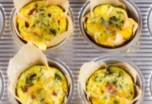 Crustless cottage cheese mini quiches