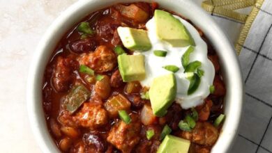 Lauras quick slow cooker turkey chili