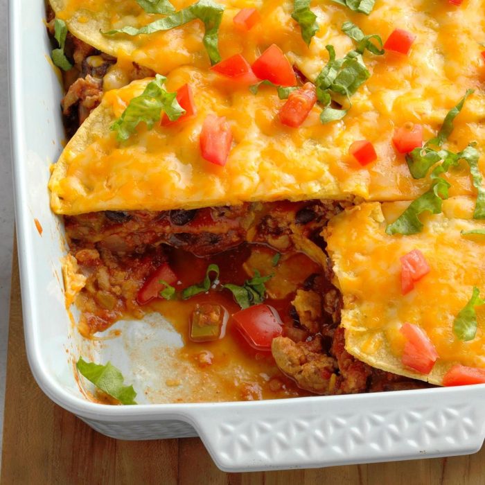 Mexican casserole with leftover turkey