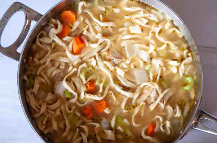 Old mans turkey noodle soup