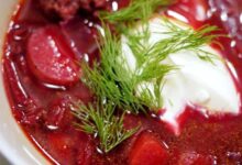 Ukrainian red borscht soup